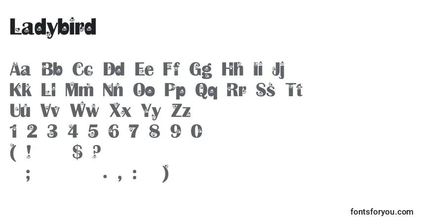 Schriftart Ladybird – Alphabet, Zahlen, spezielle Symbole