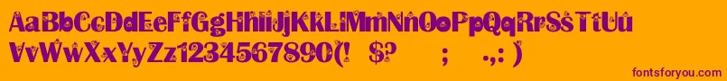 Ladybird Font – Purple Fonts on Orange Background