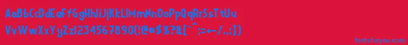 CrystalDeco Font – Blue Fonts on Red Background