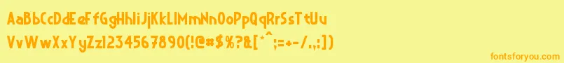CrystalDeco Font – Orange Fonts on Yellow Background