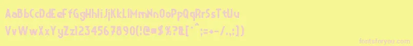 CrystalDeco-Schriftart – Rosa Schriften auf gelbem Hintergrund