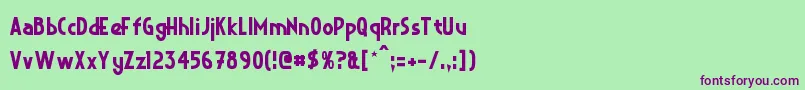 CrystalDeco Font – Purple Fonts on Green Background
