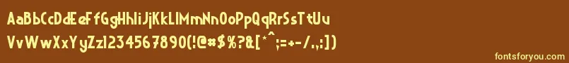 CrystalDeco-fontti – keltaiset fontit ruskealla taustalla