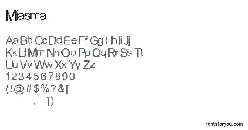 Шрифт Miasma – алфавит, цифры, специальные символы