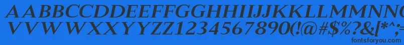 MeryshaRegularItalic Font – Black Fonts on Blue Background