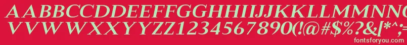 MeryshaRegularItalic Font – Green Fonts on Red Background