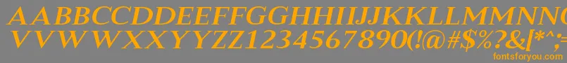 MeryshaRegularItalic-Schriftart – Orangefarbene Schriften auf grauem Hintergrund