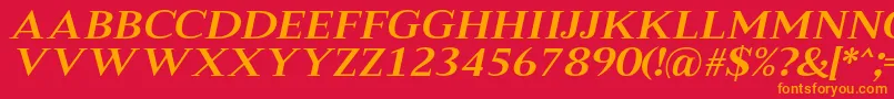 MeryshaRegularItalic Font – Orange Fonts on Red Background