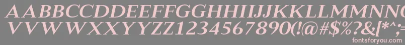 Fonte MeryshaRegularItalic – fontes rosa em um fundo cinza