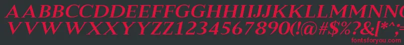 MeryshaRegularItalic Font – Red Fonts on Black Background