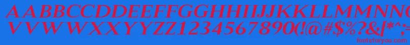 MeryshaRegularItalic Font – Red Fonts on Blue Background