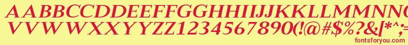 MeryshaRegularItalic Font – Red Fonts on Yellow Background