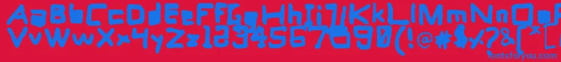 ComputersHeart Font – Blue Fonts on Red Background