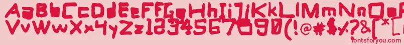 ComputersHeart-Schriftart – Rote Schriften auf rosa Hintergrund