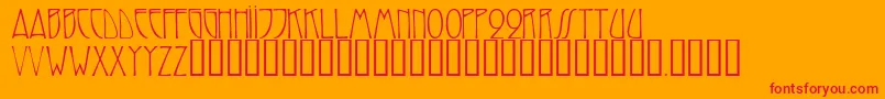 Trilliumcapsssk-Schriftart – Rote Schriften auf orangefarbenem Hintergrund