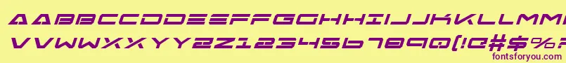 FreeAgentBoldExpital Font – Purple Fonts on Yellow Background