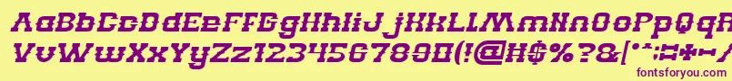 BillyTheKidItalic Font – Purple Fonts on Yellow Background