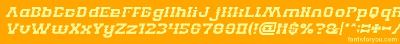 BillyTheKidItalic Font – Yellow Fonts on Orange Background