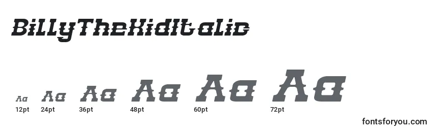 BillyTheKidItalic Font Sizes