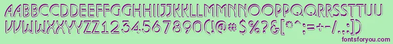 ALanceteshd-fontti – violetit fontit vihreällä taustalla