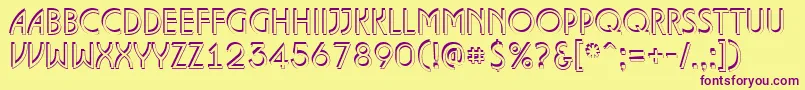 ALanceteshd-fontti – violetit fontit keltaisella taustalla