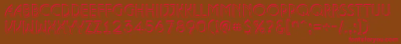 ALanceteshd-Schriftart – Rote Schriften auf braunem Hintergrund