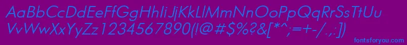 UkrainianfuturisItalic Font – Blue Fonts on Purple Background