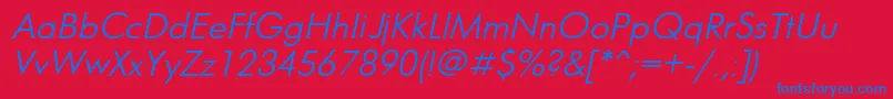 UkrainianfuturisItalic Font – Blue Fonts on Red Background