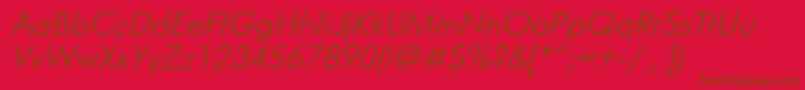 UkrainianfuturisItalic Font – Brown Fonts on Red Background