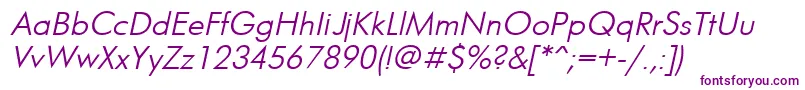 UkrainianfuturisItalic Font – Purple Fonts on White Background