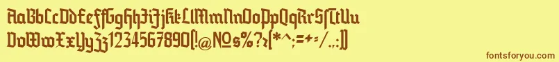 Blankenburg-fontti – ruskeat fontit keltaisella taustalla
