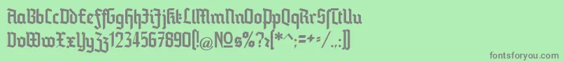 フォントBlankenburg – 緑の背景に灰色の文字