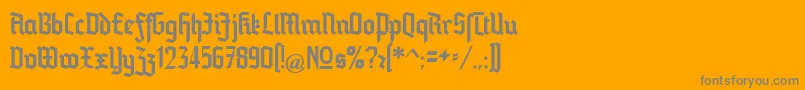 フォントBlankenburg – オレンジの背景に灰色の文字