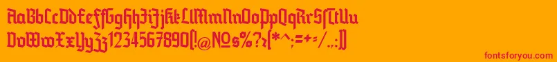 Blankenburg Font – Red Fonts on Orange Background