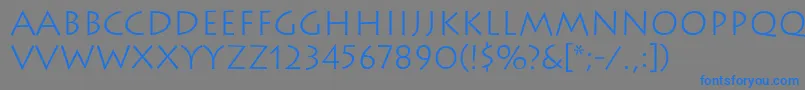 フォントLithosLight – 灰色の背景に青い文字