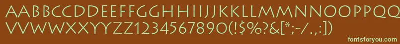 Шрифт LithosLight – зелёные шрифты на коричневом фоне