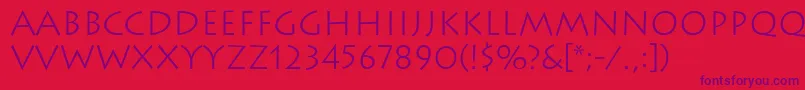 LithosLight Font – Purple Fonts on Red Background