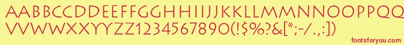 Шрифт LithosLight – красные шрифты на жёлтом фоне