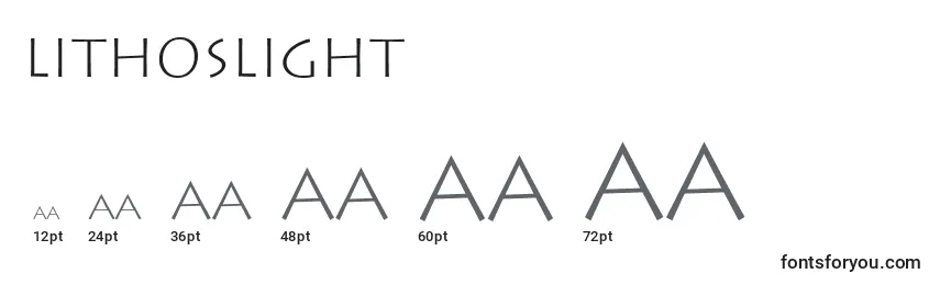 Размеры шрифта LithosLight