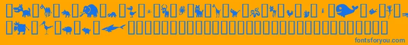 Winpets2-Schriftart – Blaue Schriften auf orangefarbenem Hintergrund