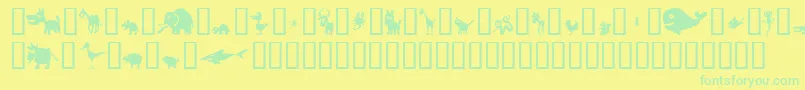 Winpets2 Font – Green Fonts on Yellow Background