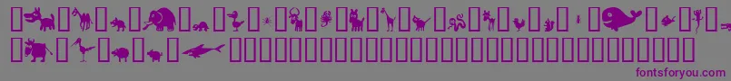 Winpets2-fontti – violetit fontit harmaalla taustalla