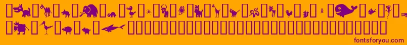 Шрифт Winpets2 – фиолетовые шрифты на оранжевом фоне