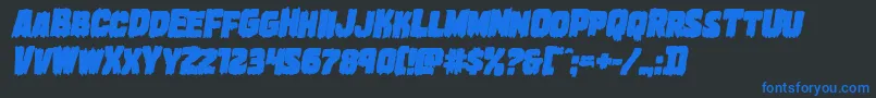 Marshthingboldital Font – Blue Fonts on Black Background