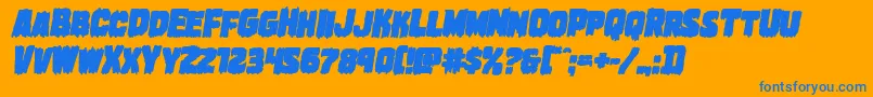 Marshthingboldital Font – Blue Fonts on Orange Background