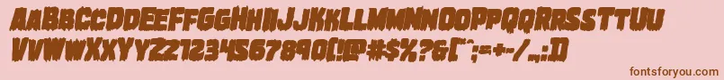 Marshthingboldital Font – Brown Fonts on Pink Background