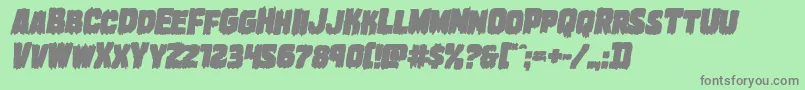 Marshthingboldital Font – Gray Fonts on Green Background
