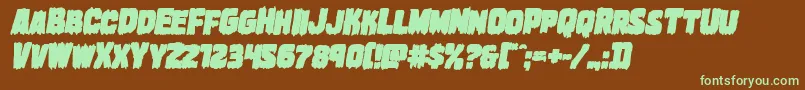 Marshthingboldital Font – Green Fonts on Brown Background