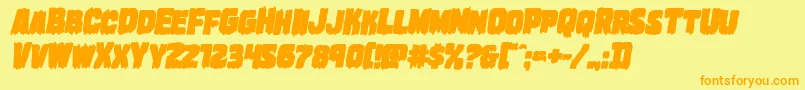 Marshthingboldital Font – Orange Fonts on Yellow Background