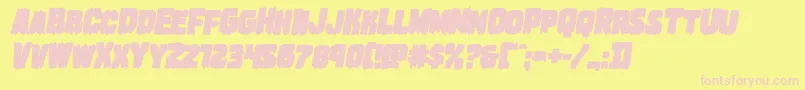 Marshthingboldital-fontti – vaaleanpunaiset fontit keltaisella taustalla